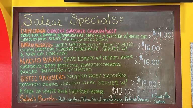 Salsa's 5 Pizza & Mexican Grill - Terryville, CT menu_pic