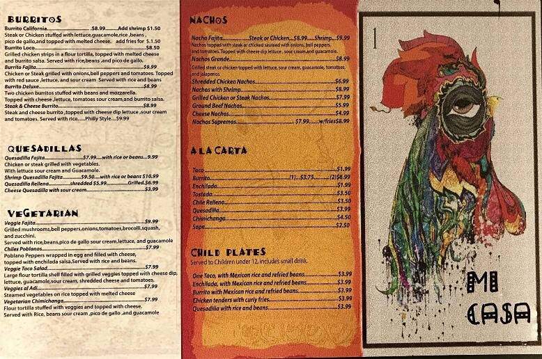 Mi Casa Mexican Restaurant - Monteagle, TN menu_pic