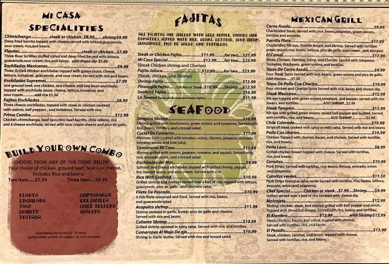 Mi Casa Mexican Restaurant - Monteagle, TN menu_pic