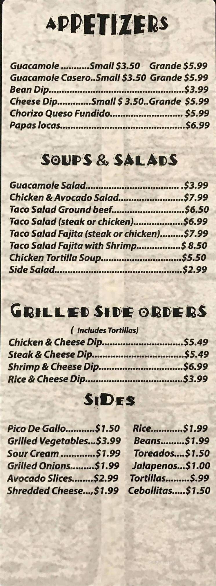 Mi Casa Mexican Restaurant - Monteagle, TN menu_pic