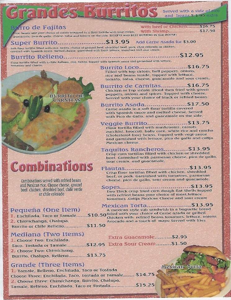 El Rancho Viejo - Battle Ground, WA menu_pic