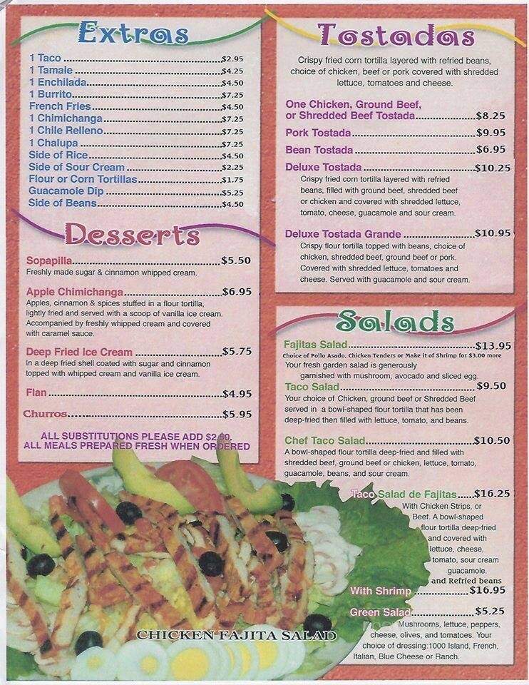 El Rancho Viejo - Battle Ground, WA menu_pic