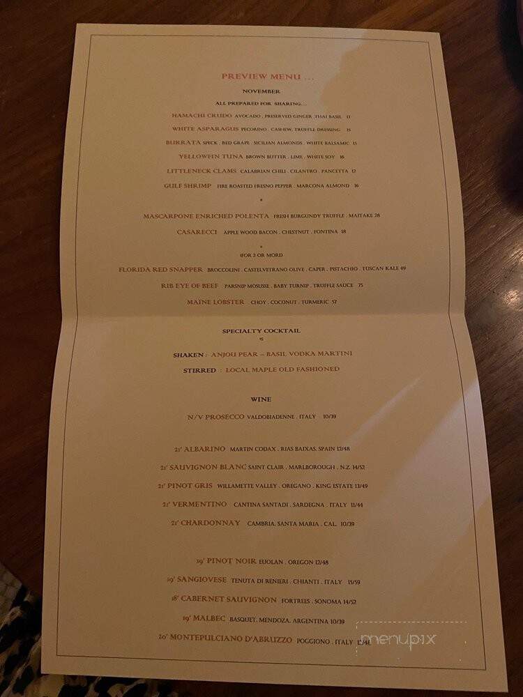 The Luke Brasserie - New Haven, CT menu_pic