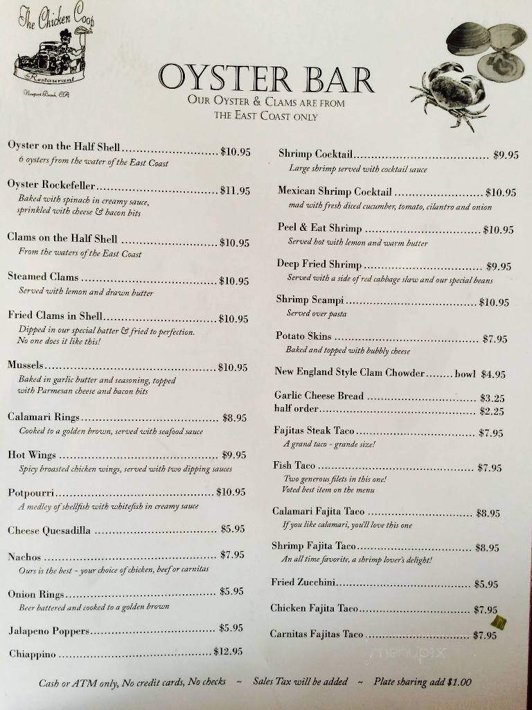 Zubies Chicken Coop - Newport Beach, CA menu_pic