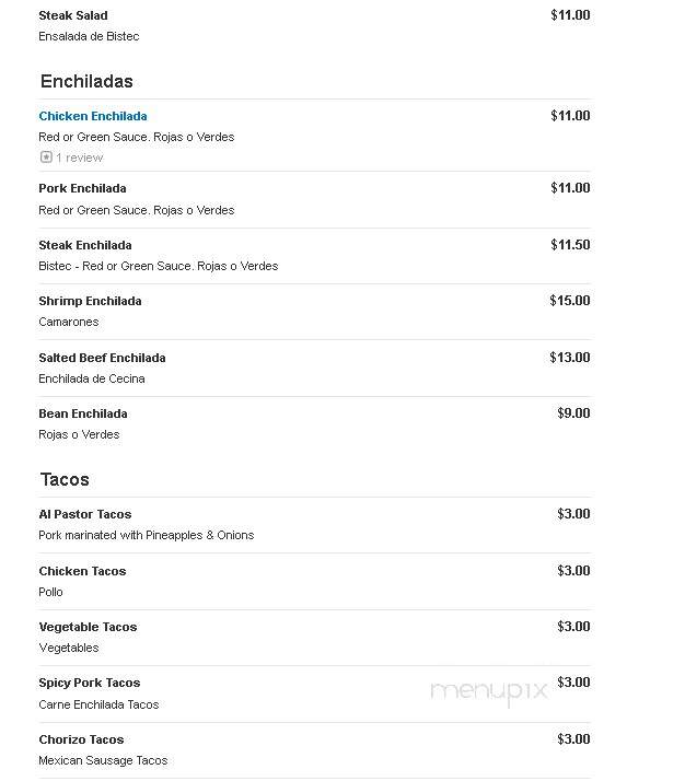 Mi Casita Restaurant - Schulenburg, TX menu_pic