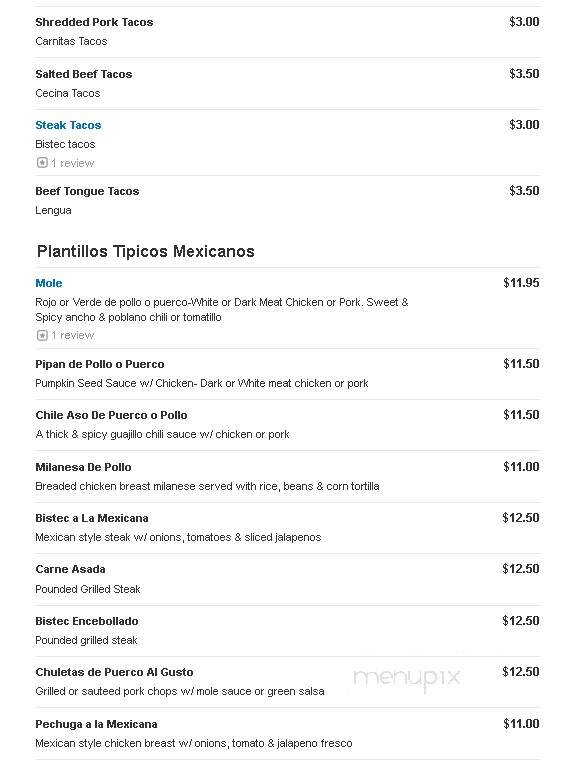 Mi Casita Restaurant - Schulenburg, TX menu_pic