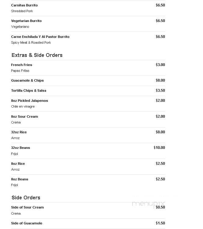 Mi Casita Restaurant - Schulenburg, TX menu_pic