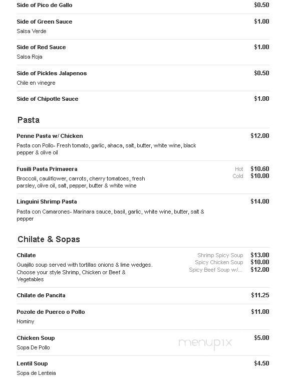 Mi Casita Restaurant - Schulenburg, TX menu_pic