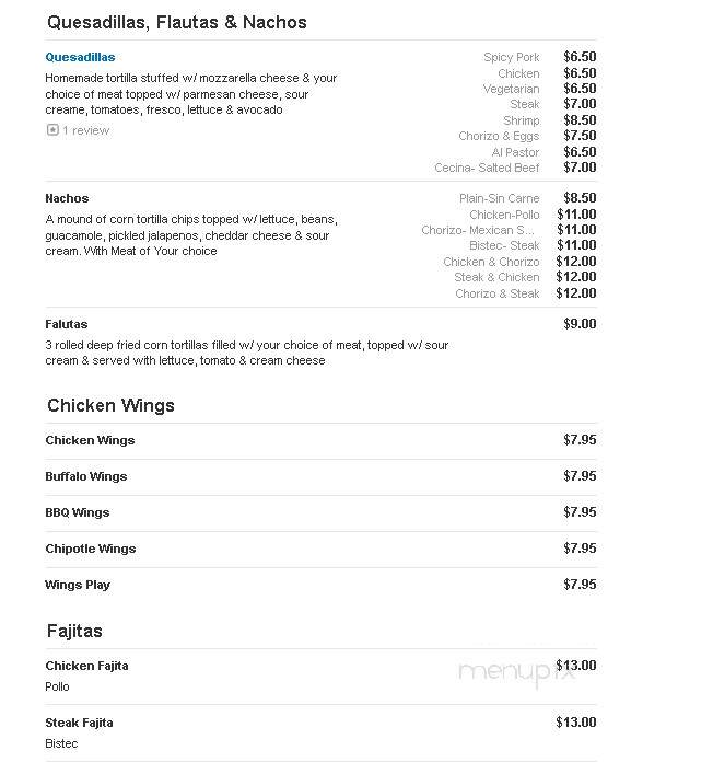 Mi Casita Restaurant - Schulenburg, TX menu_pic