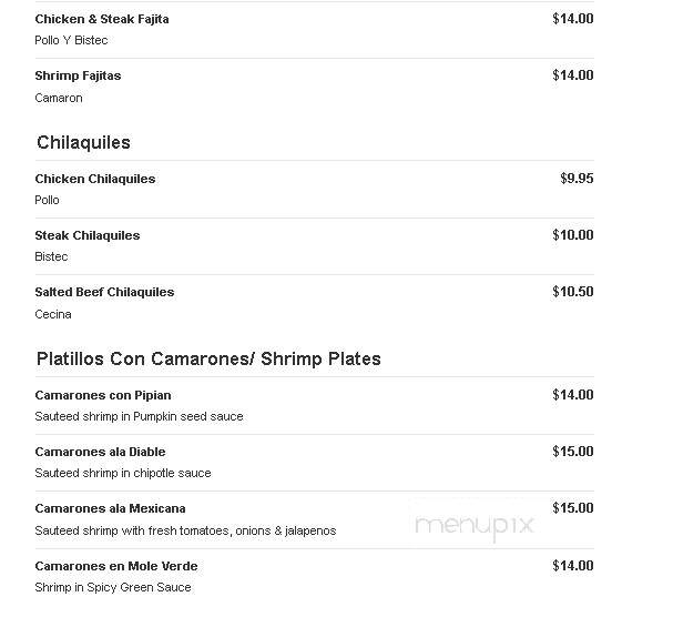 Mi Casita Restaurant - Schulenburg, TX menu_pic
