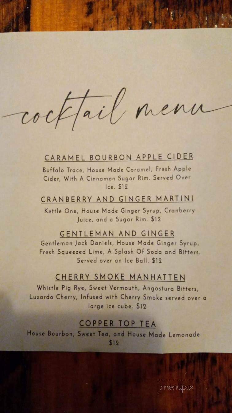 Vincents Coppertop Restaurant and Pub - Blairsville, GA menu_pic