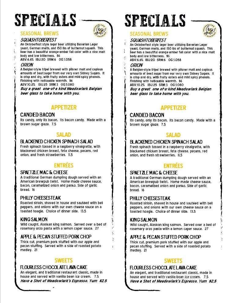 Meadowlark Brewing - Billings, MT menu_pic