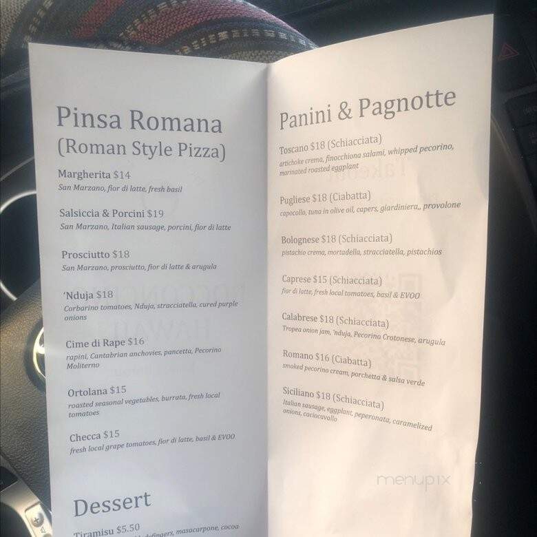 Bocconcino - Honolulu, HI menu_pic