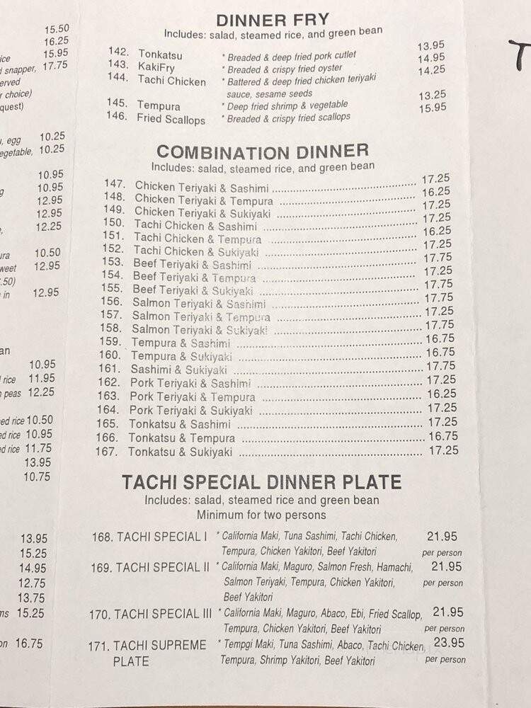 Tachi Sushi Bar - Concord, CA menu_pic