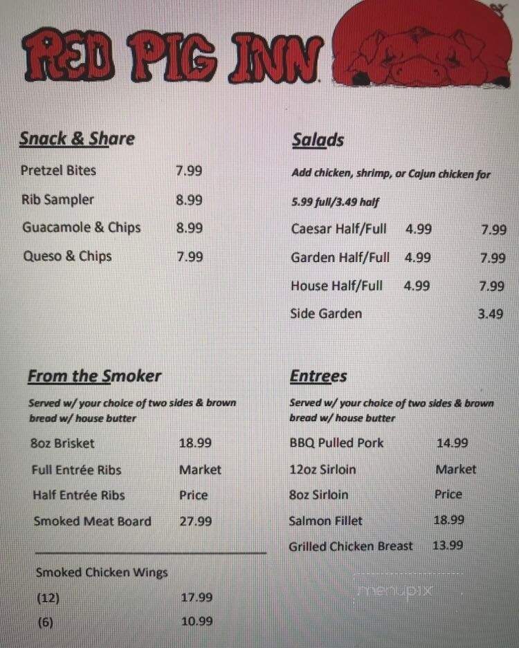 Red Pig Inn - Ottawa, OH menu_pic