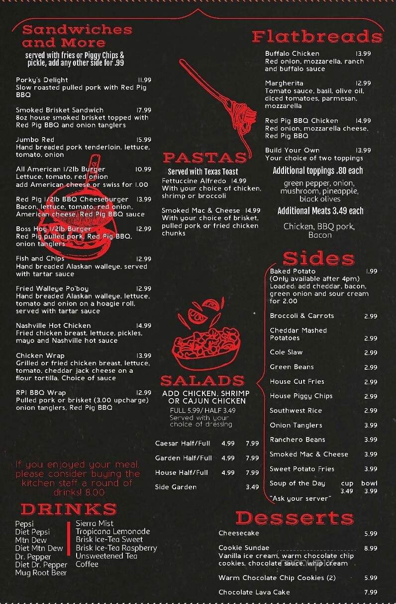 Red Pig Inn - Ottawa, OH menu_pic