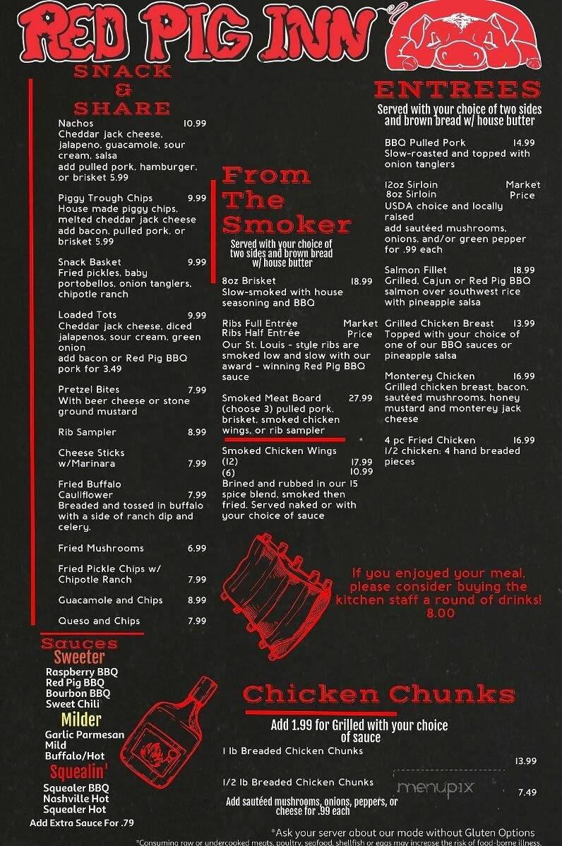 Red Pig Inn - Ottawa, OH menu_pic