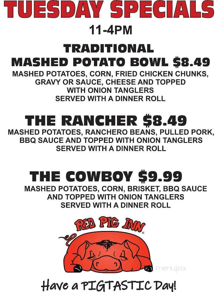 Red Pig Inn - Ottawa, OH menu_pic