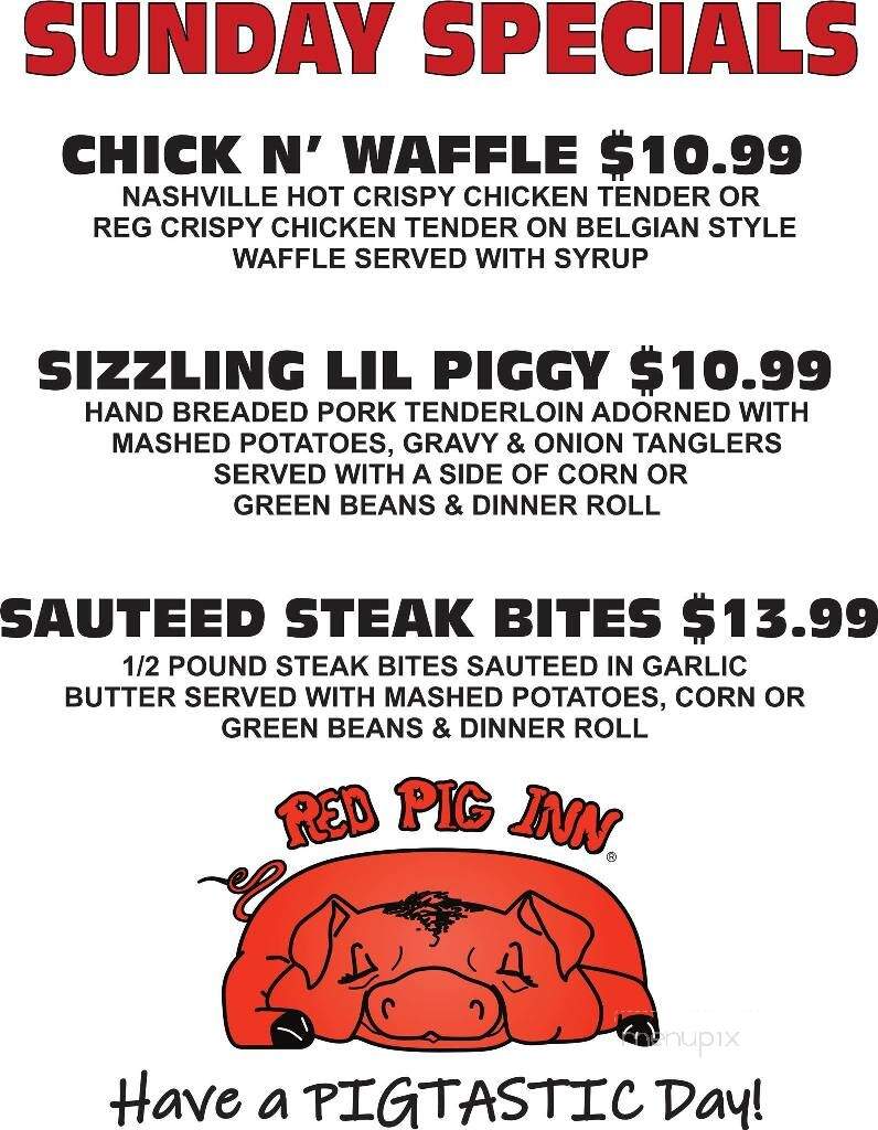 Red Pig Inn - Ottawa, OH menu_pic