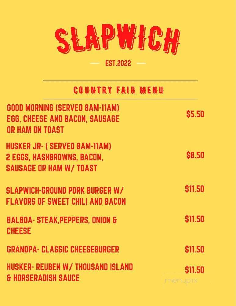 Slappy's Roadside Grill - Higginsville, MO menu_pic