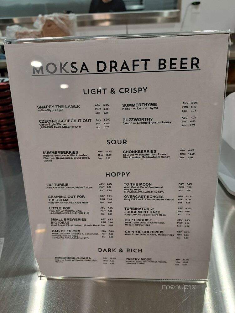 Moksa Barrel House - Roseville, CA menu_pic