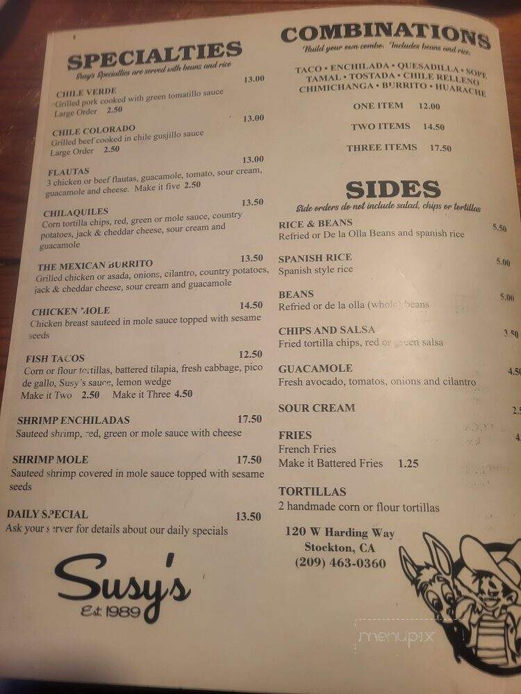 Suzy's Mexican Food - Stockton, CA menu_pic