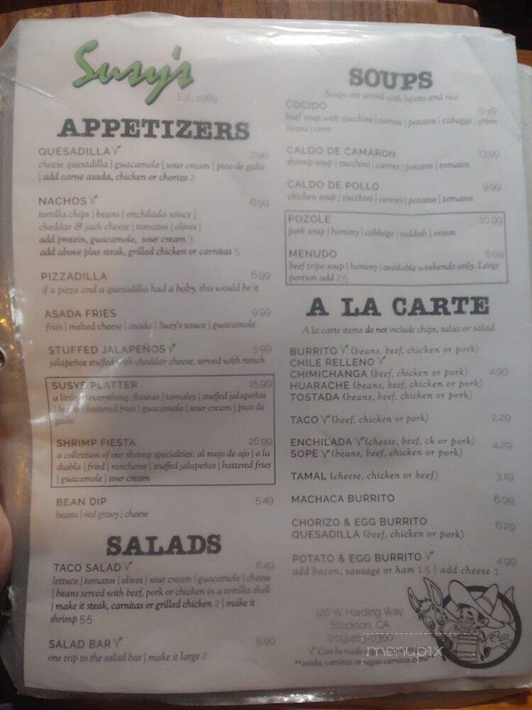 Suzy's Mexican Food - Stockton, CA menu_pic