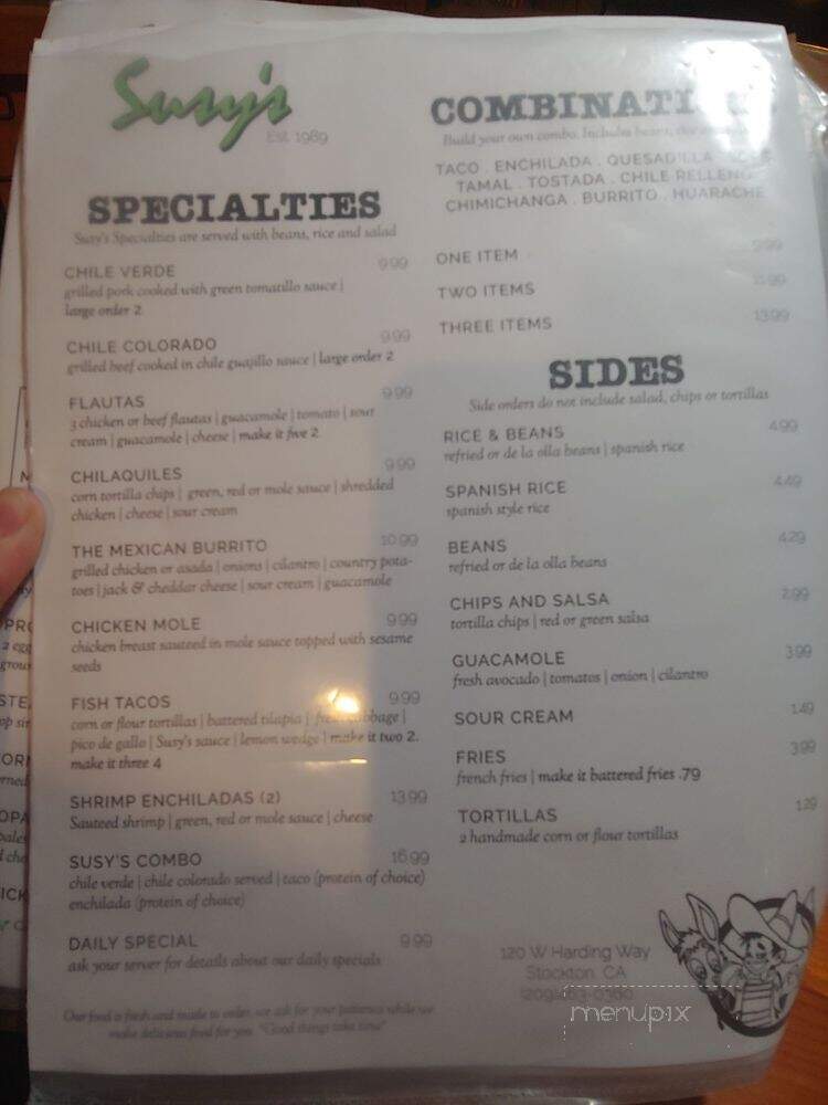 Suzy's Mexican Food - Stockton, CA menu_pic