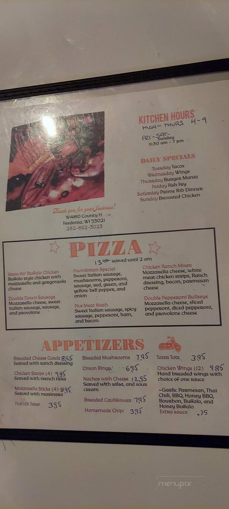 Little Kohler Haus - Fredonia, WI menu_pic