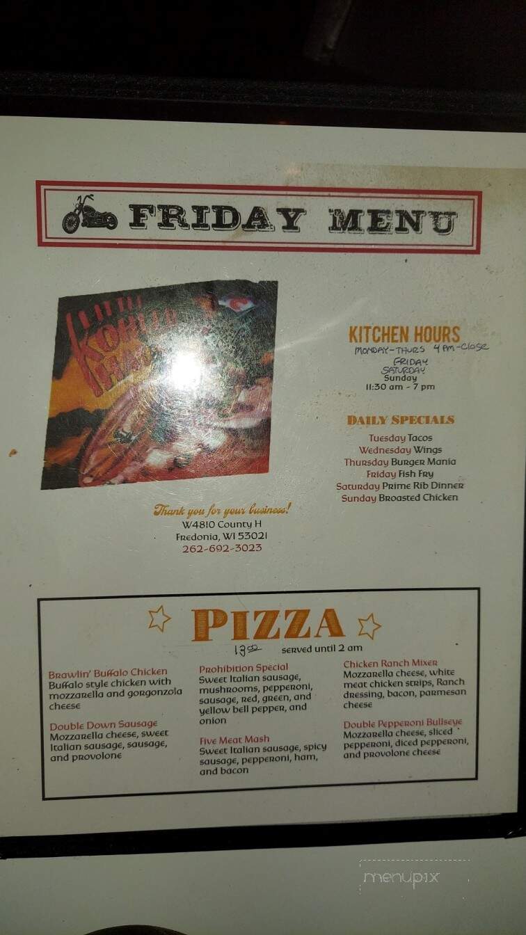 Little Kohler Haus - Fredonia, WI menu_pic