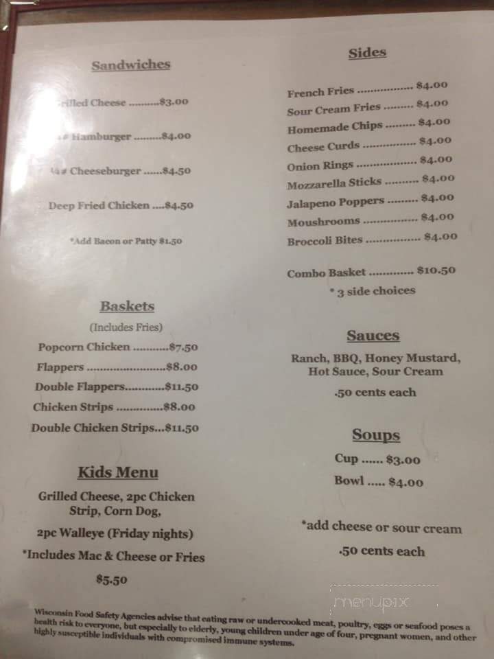 Railway Street Bar & Grill - Green Valley, WI menu_pic