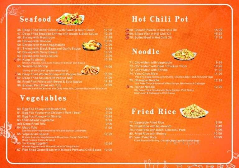 Yami Garden Restaurant - Winnipeg, MB menu_pic