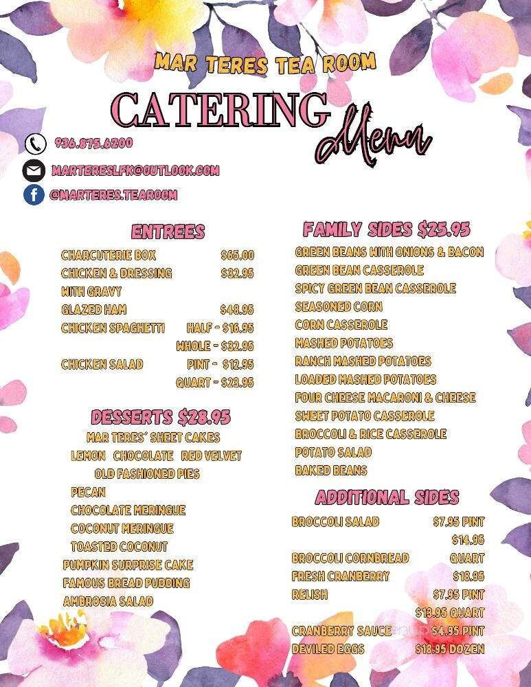 Marteres Tea Room & Gifts - Lufkin, TX menu_pic