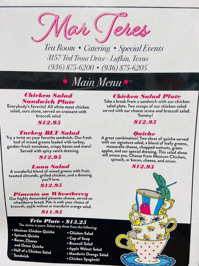 Marteres Tea Room & Gifts - Lufkin, TX menu_pic
