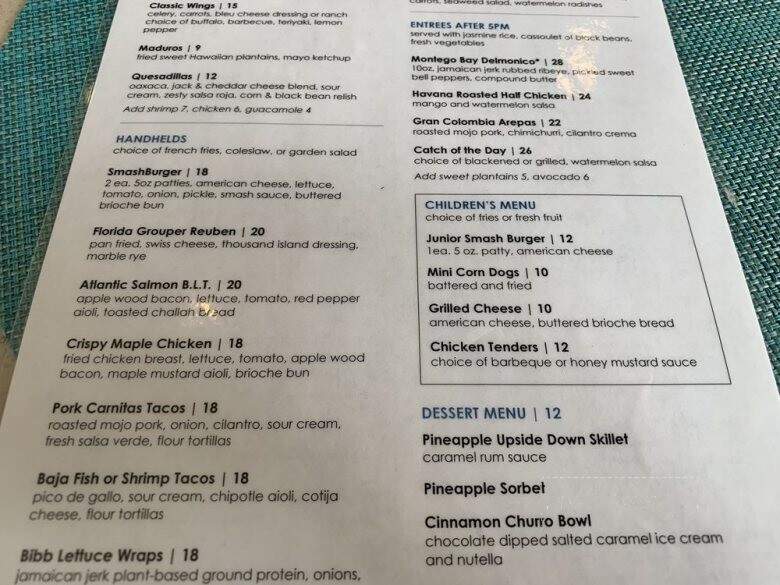 Calypso's Pool Bar & Grille - Orlando, FL menu_pic