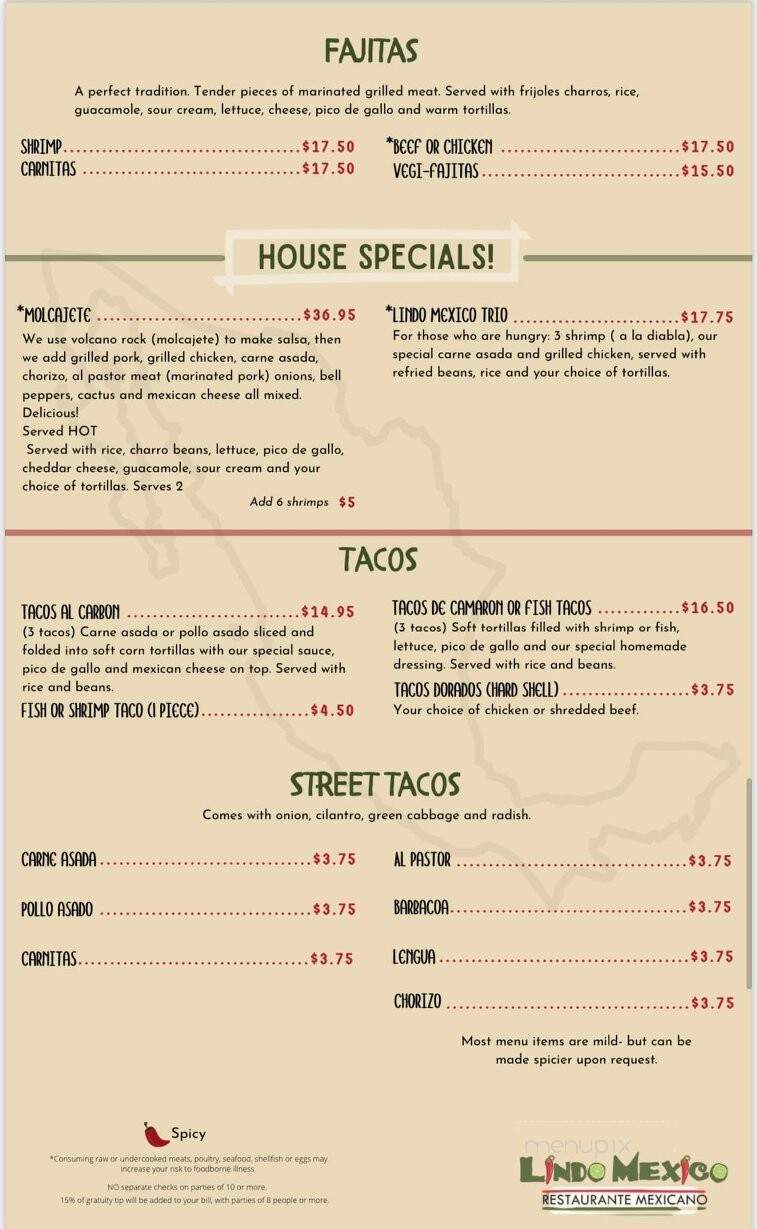 Lindo Mexico Restaurant - Prescott Valley, AZ menu_pic