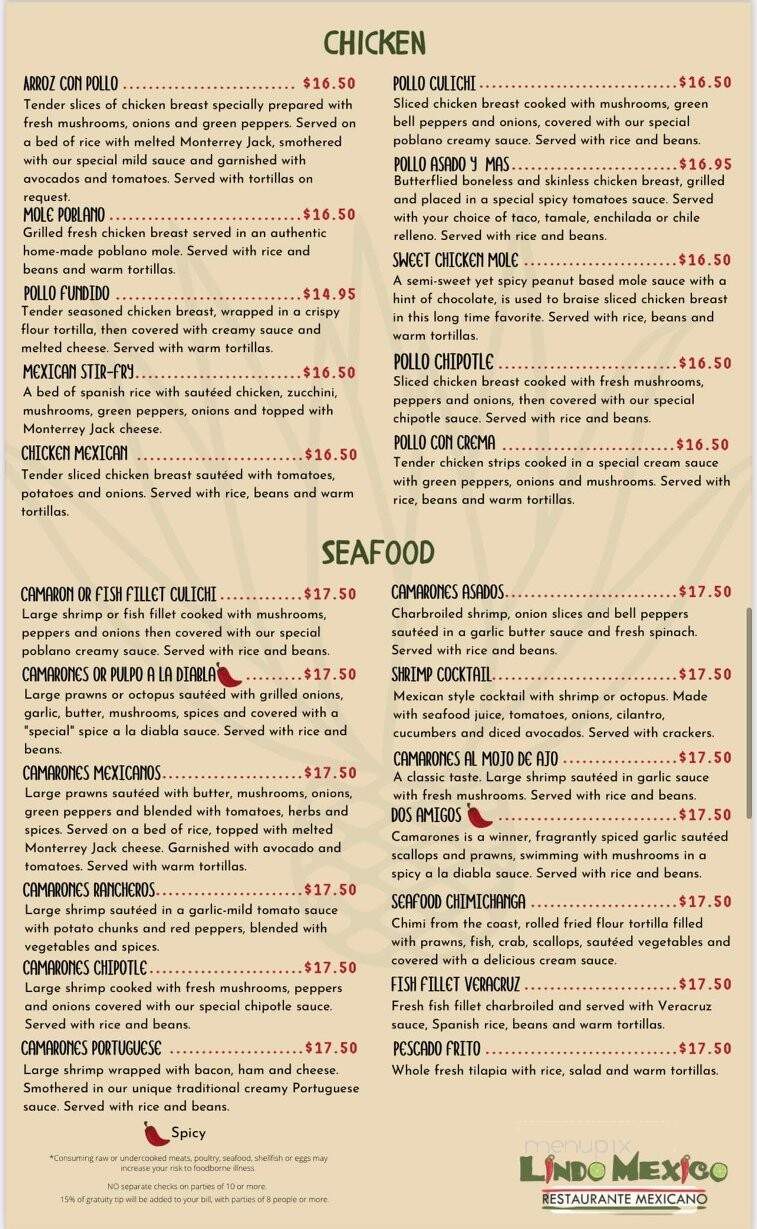 Lindo Mexico Restaurant - Prescott Valley, AZ menu_pic
