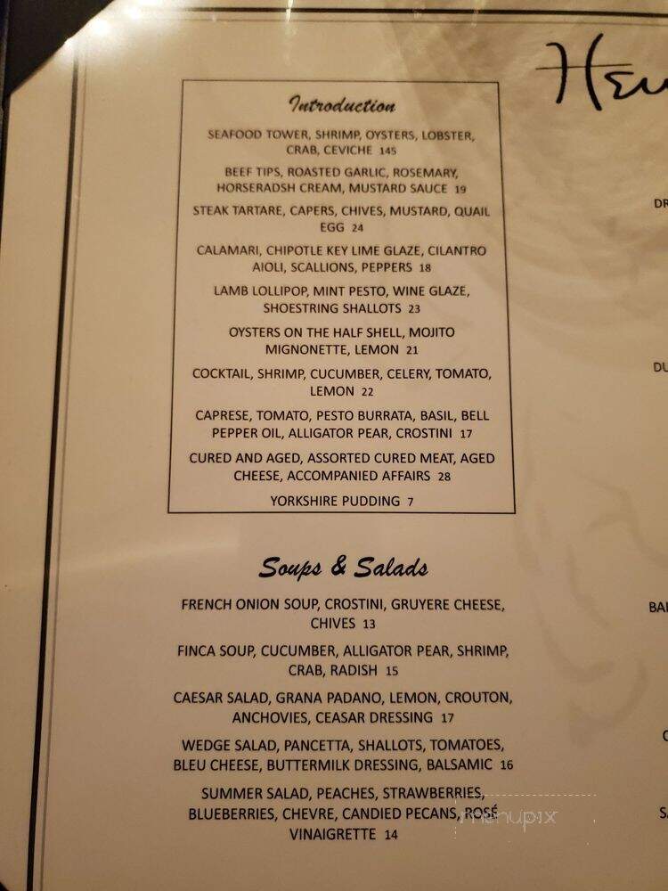 Hemingway's Steakhouse - Paso Robles, CA menu_pic