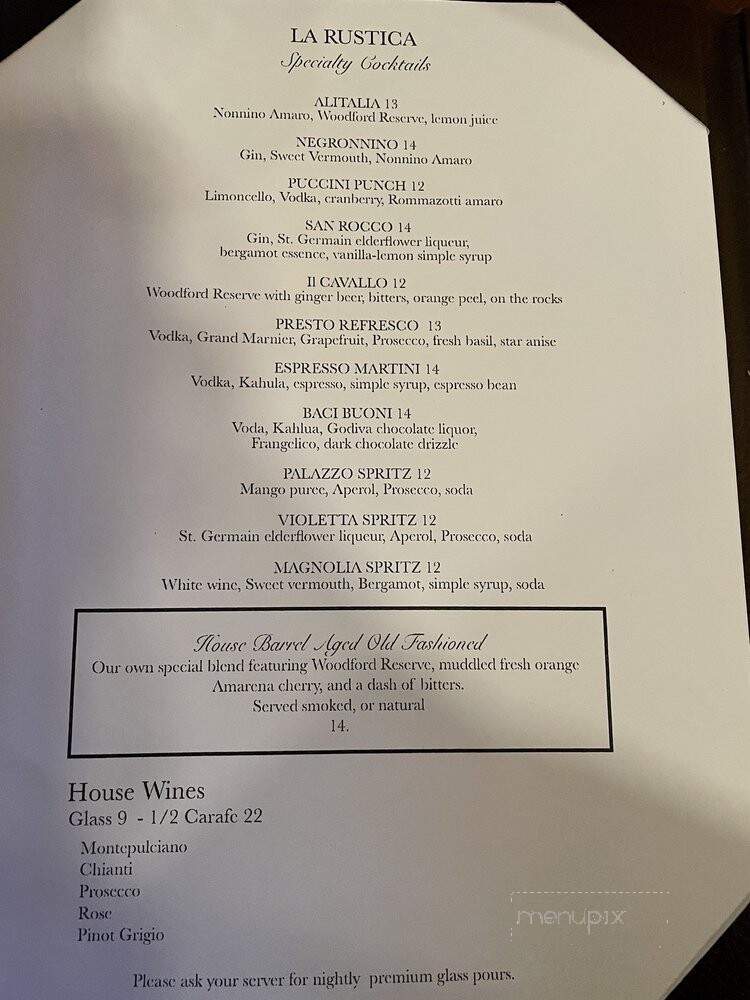 La Rustica - Summerville, SC menu_pic