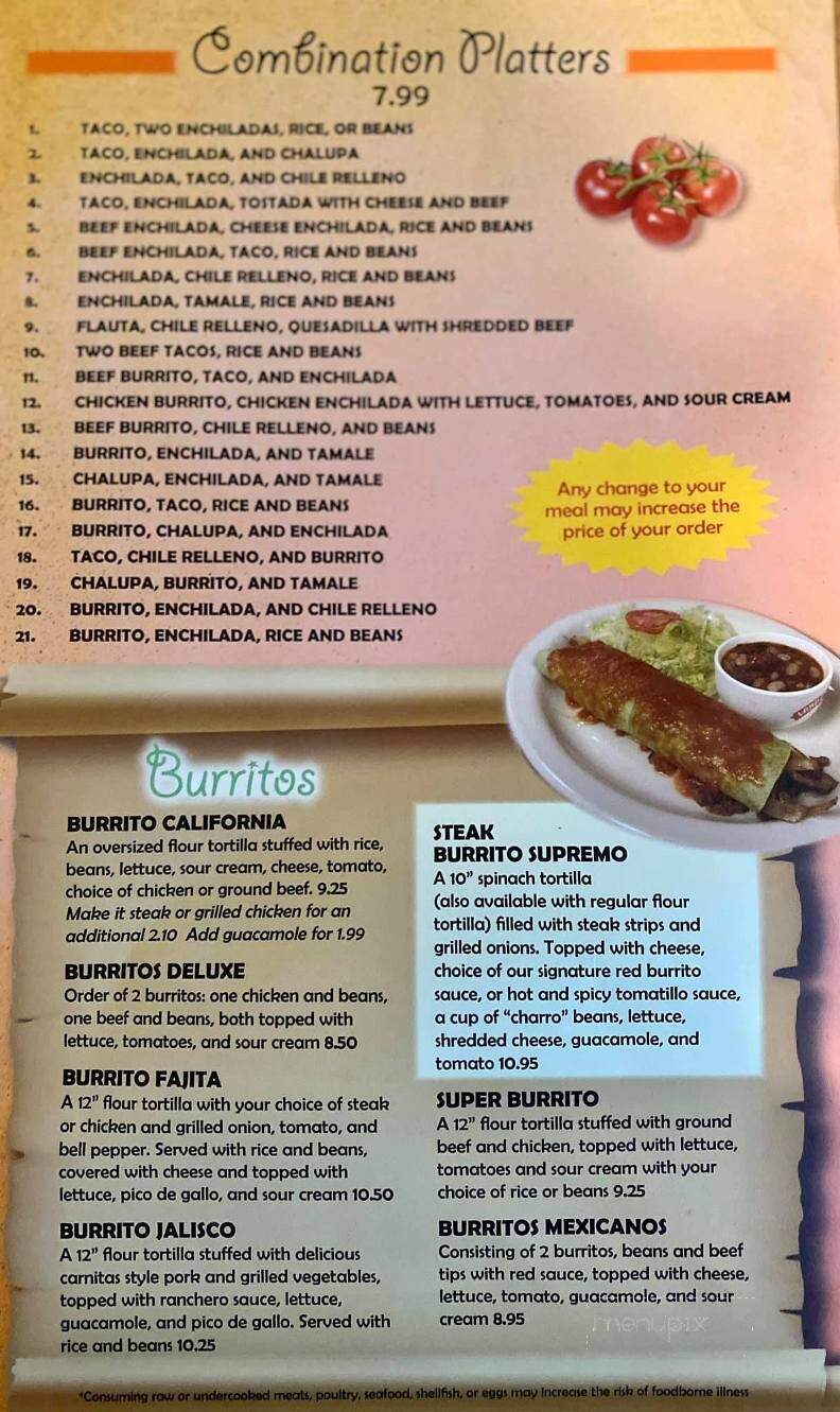 La Charreada Shawnee - Lima, OH menu_pic