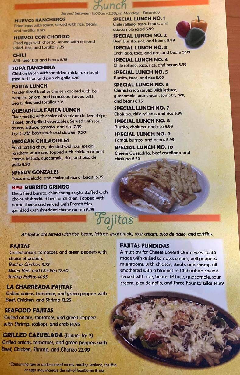 La Charreada Shawnee - Lima, OH menu_pic