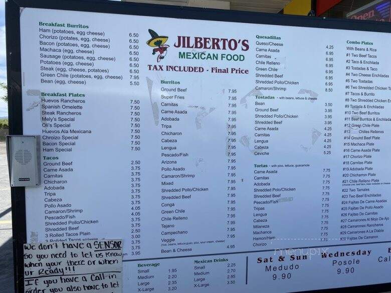 Los Jilbertos - Wellington, UT menu_pic