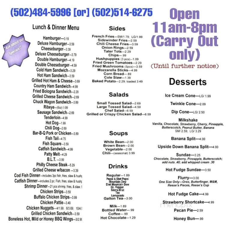 Family Billiards - Owenton, KY menu_pic