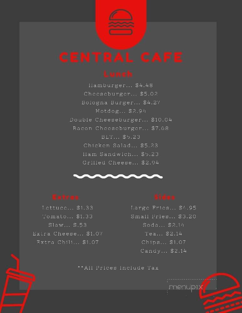 Central Cafe - Rocky Mount, NC menu_pic