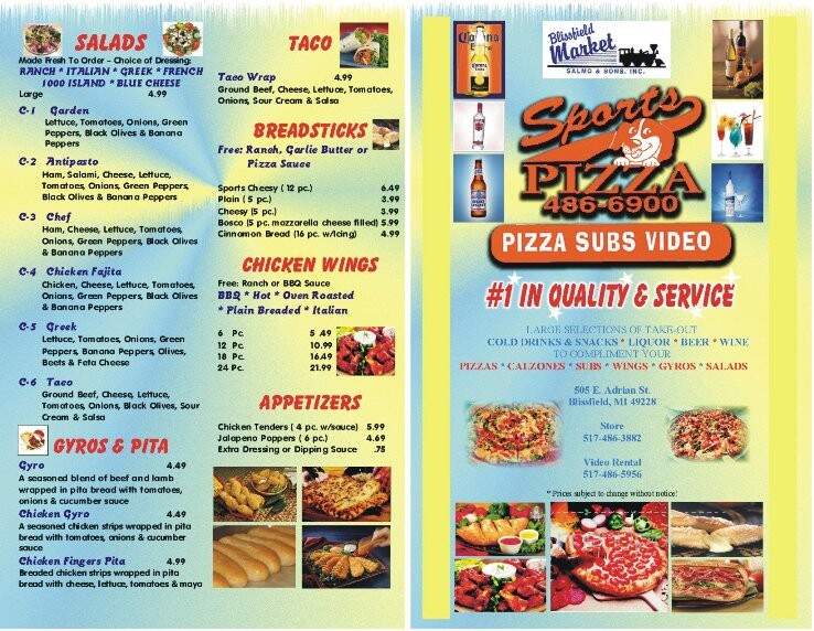 Sports Pizza - Blissfield, MI