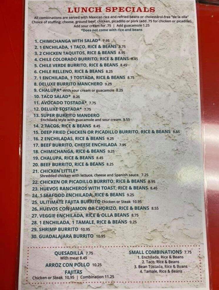 Guadalajara - Brookings, SD menu_pic