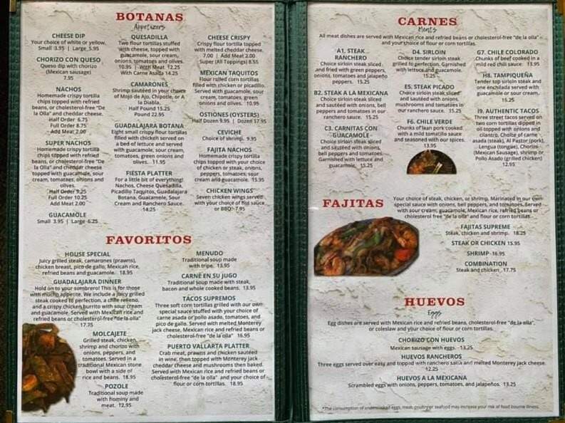 Guadalajara - Brookings, SD menu_pic
