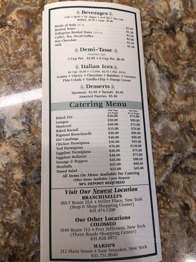 Branchinelli's - Hauppauge, NY menu_pic