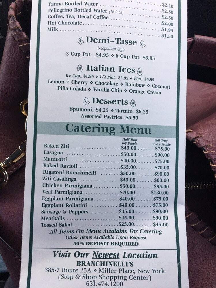 Branchinelli's - Hauppauge, NY menu_pic