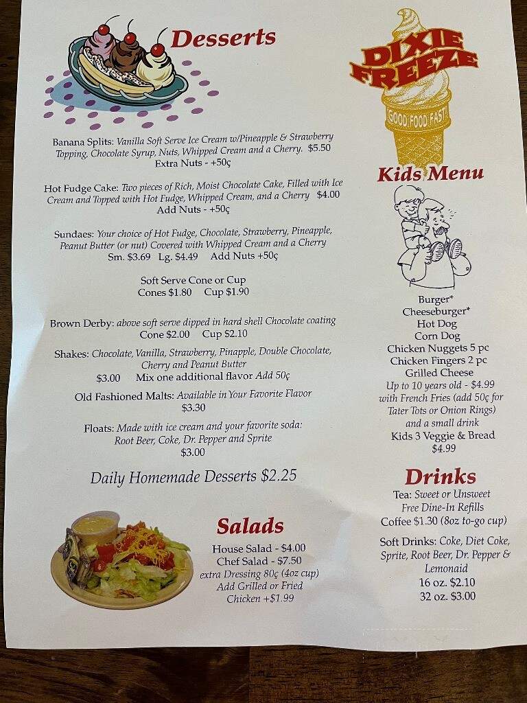 Dixie Freeze - South Pittsburg, TN menu_pic